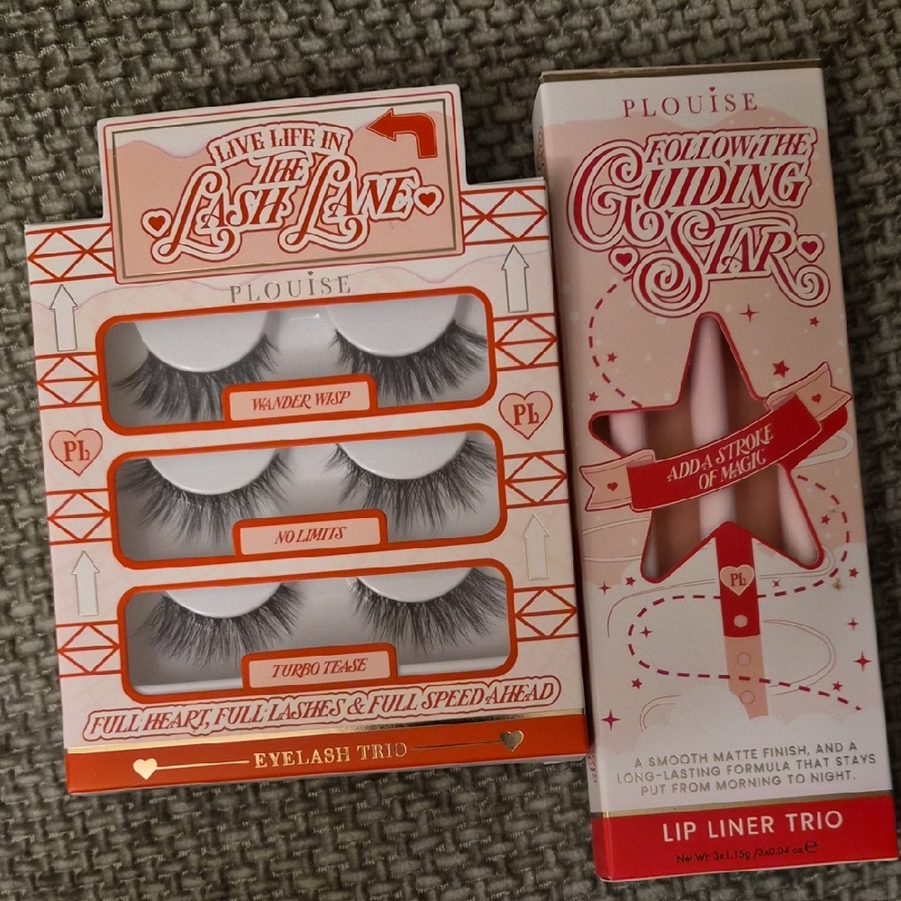 Plouise Lip Liner Trio And 3 Set Of Lashes